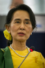 Head and shoulders picture of Aung San Suu Kyi, State Counsellor of Myanmar and Leader of the National League for Democracy